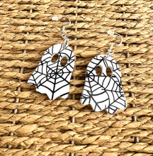 Load image into Gallery viewer, Ghost and Spiderweb Earrings
