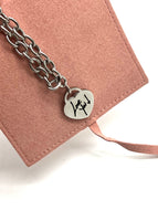 Stainless Steel Heart Charm Bracelet - Custom Handwriting