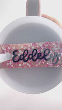 Load and play video in Gallery viewer, Tumbler Topper - Confetti Edition- Custom Name Plate
