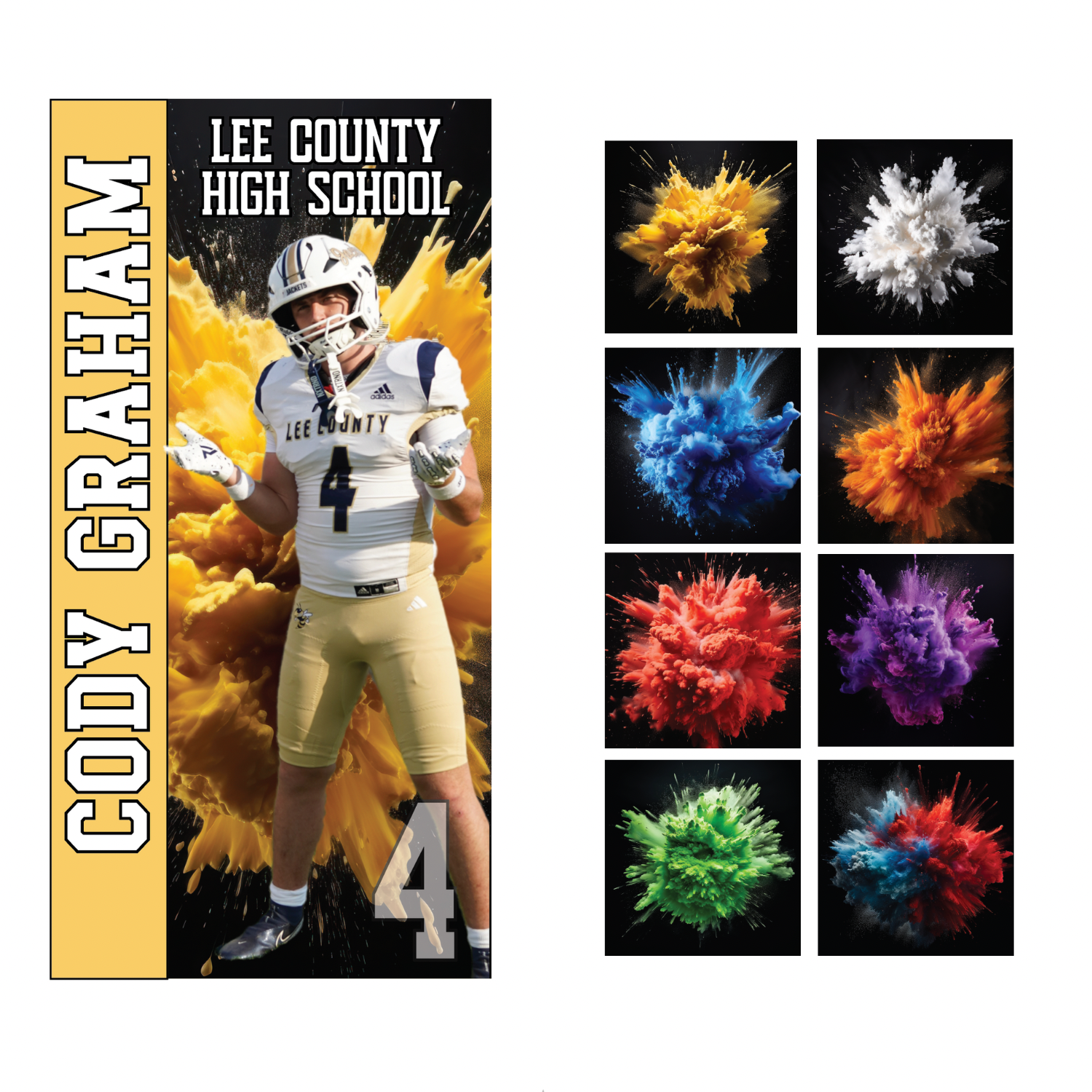 Vertical Pre-Designed Sports Themed Banners-Custom 13oz Vinyl Banners–Durable, Professional, Fast Turnaround