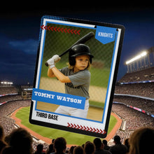 Load image into Gallery viewer, Personalized/Custom Trading Card, Baseball Nostalgia, Baseball Team Gifts, Baseball Memories, White PVC
