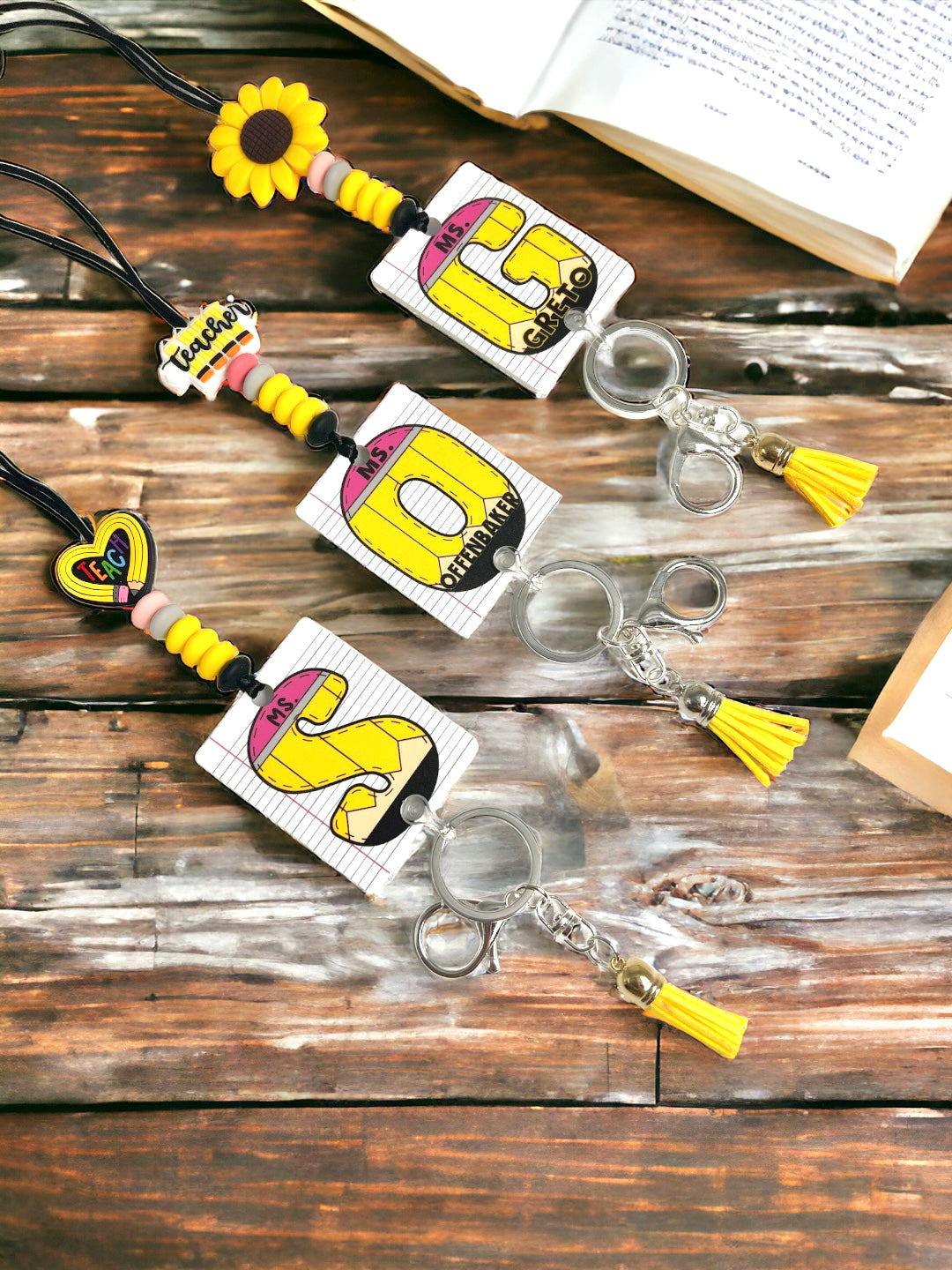 Pencil Themed Teacher Lanyard