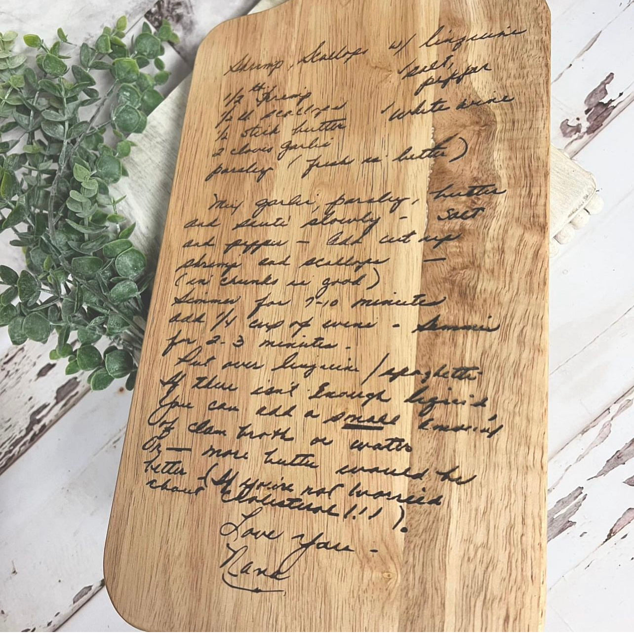 Handwritten Recipe Cutting Board - Etched Memories Colllection (3 sizes to choose from)