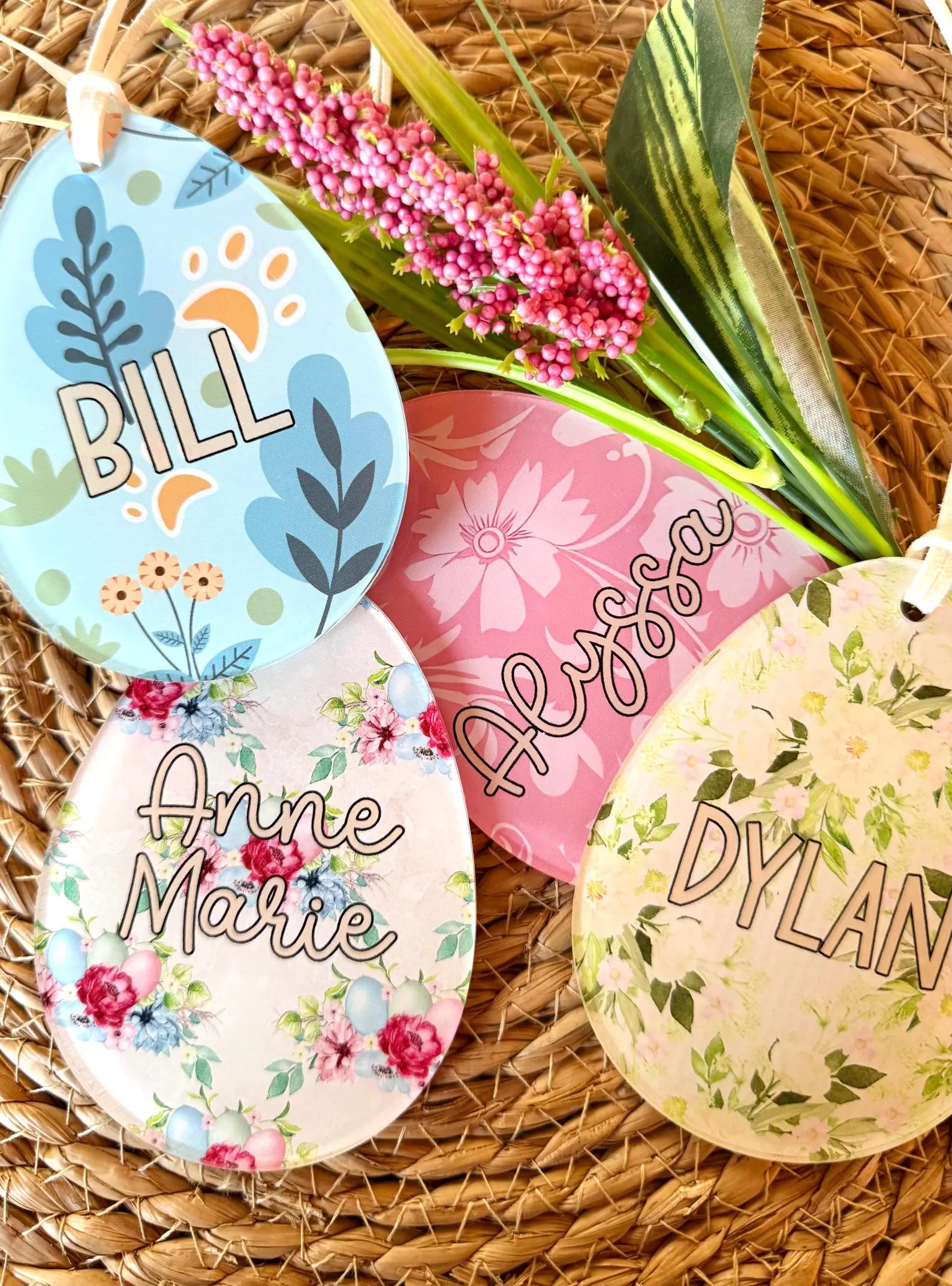 Boho Printed Easter Tags, Easter Basket Tags, Spring tags, Spring Gifts, Floral Tags, Floral Gifts