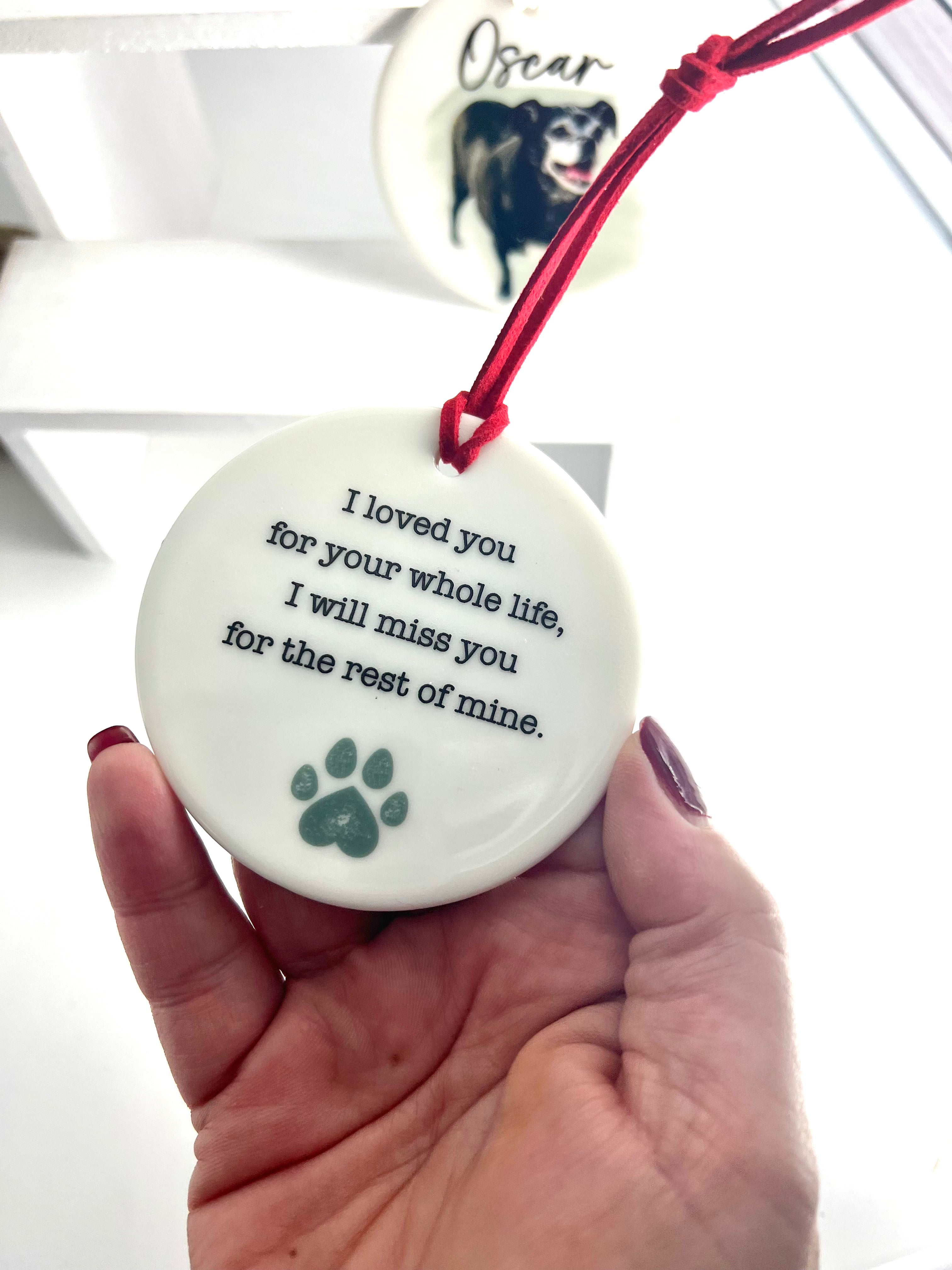 Water Color Memorial Pet Ornament - Ceramic