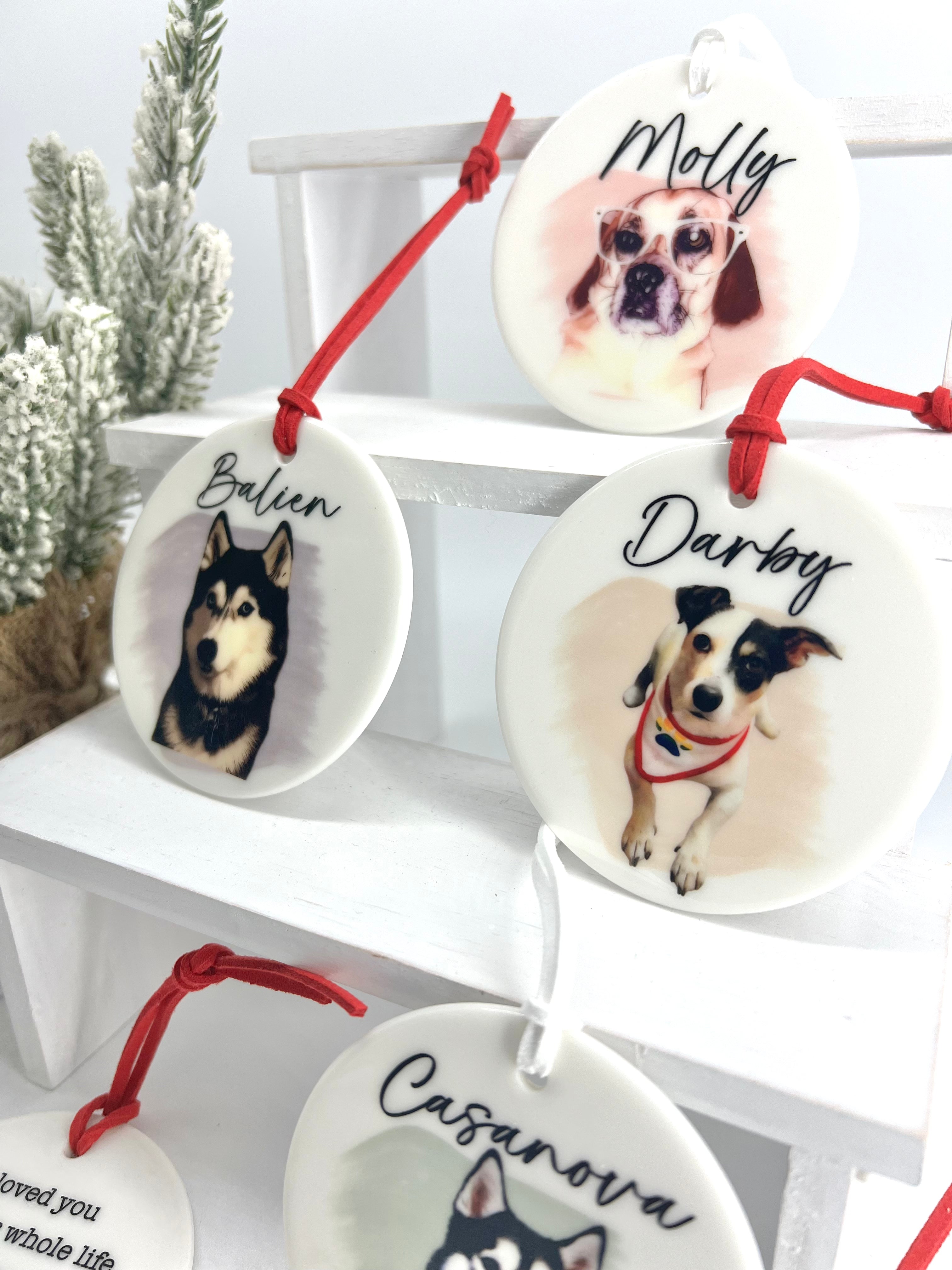 Water Color Memorial Pet Ornament - Ceramic