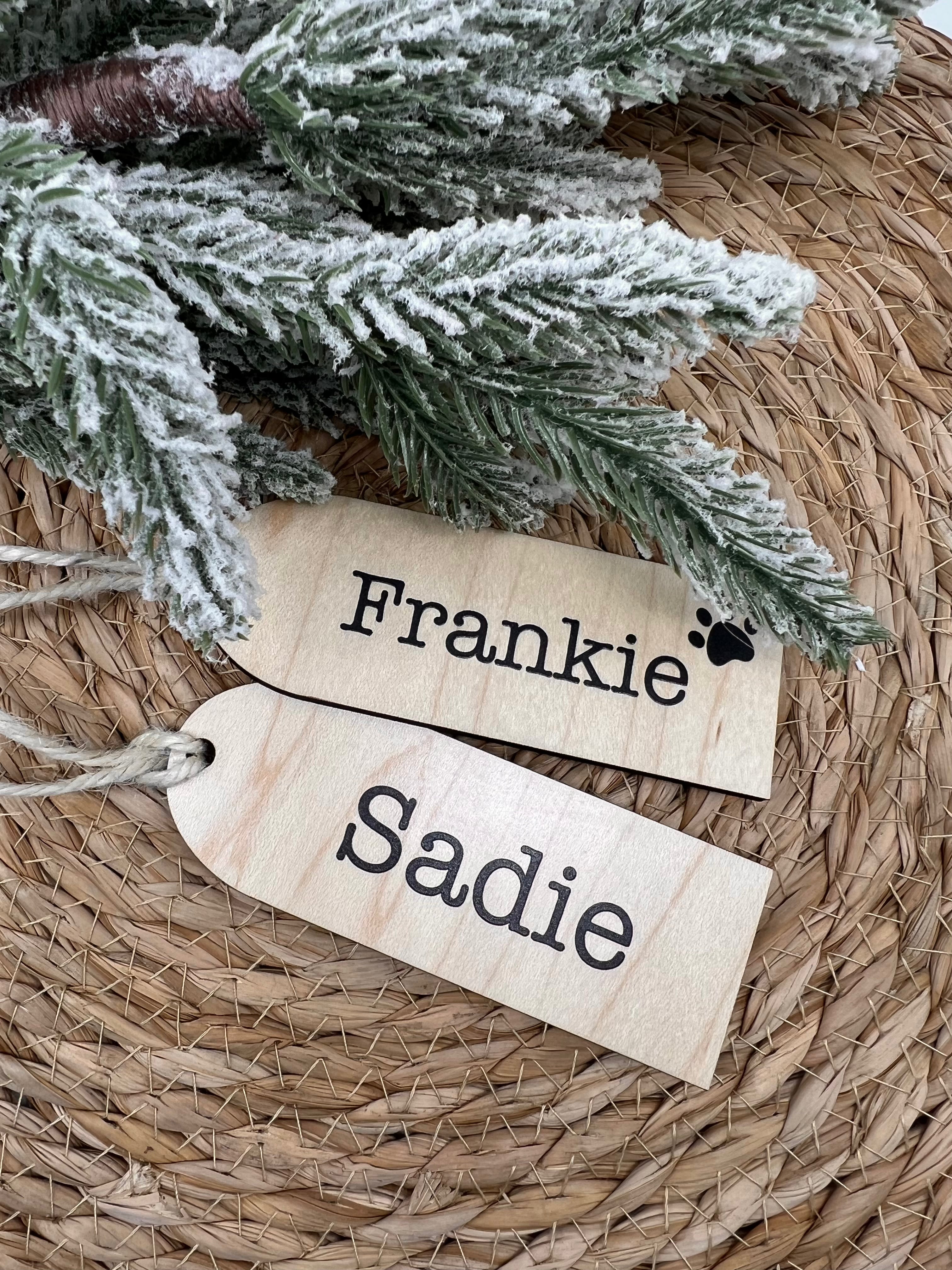 Elegant and Modern  Maple Wood Stocking Tags