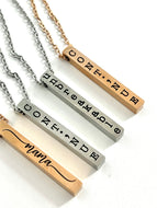 Vertical Bar Saying Necklace