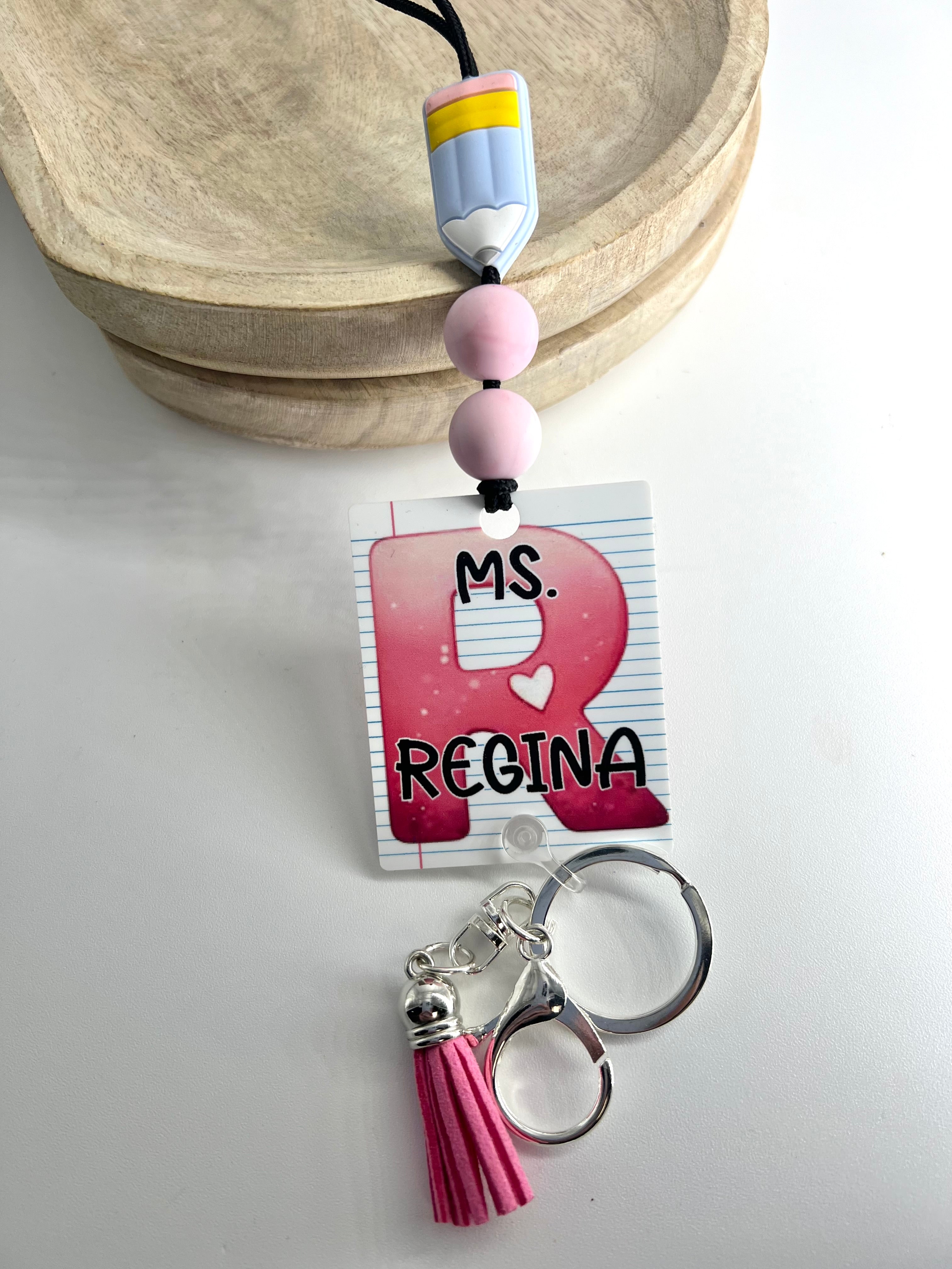 Letter Graphic Teacher Lanyard