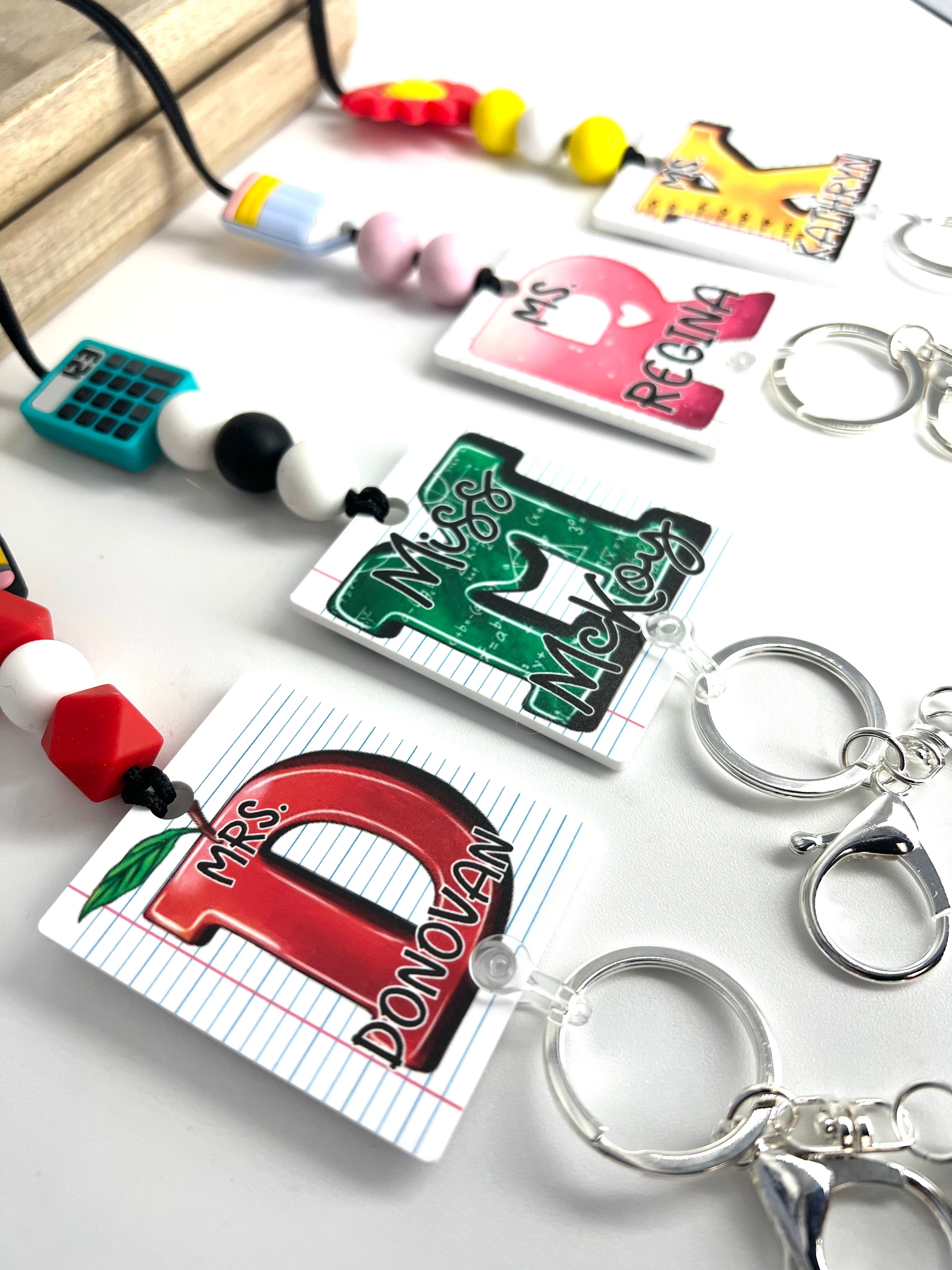 Letter Graphic Teacher Lanyard