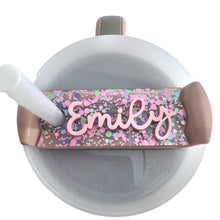 Load image into Gallery viewer, Tumbler Topper - Confetti Edition- Custom Name Plate

