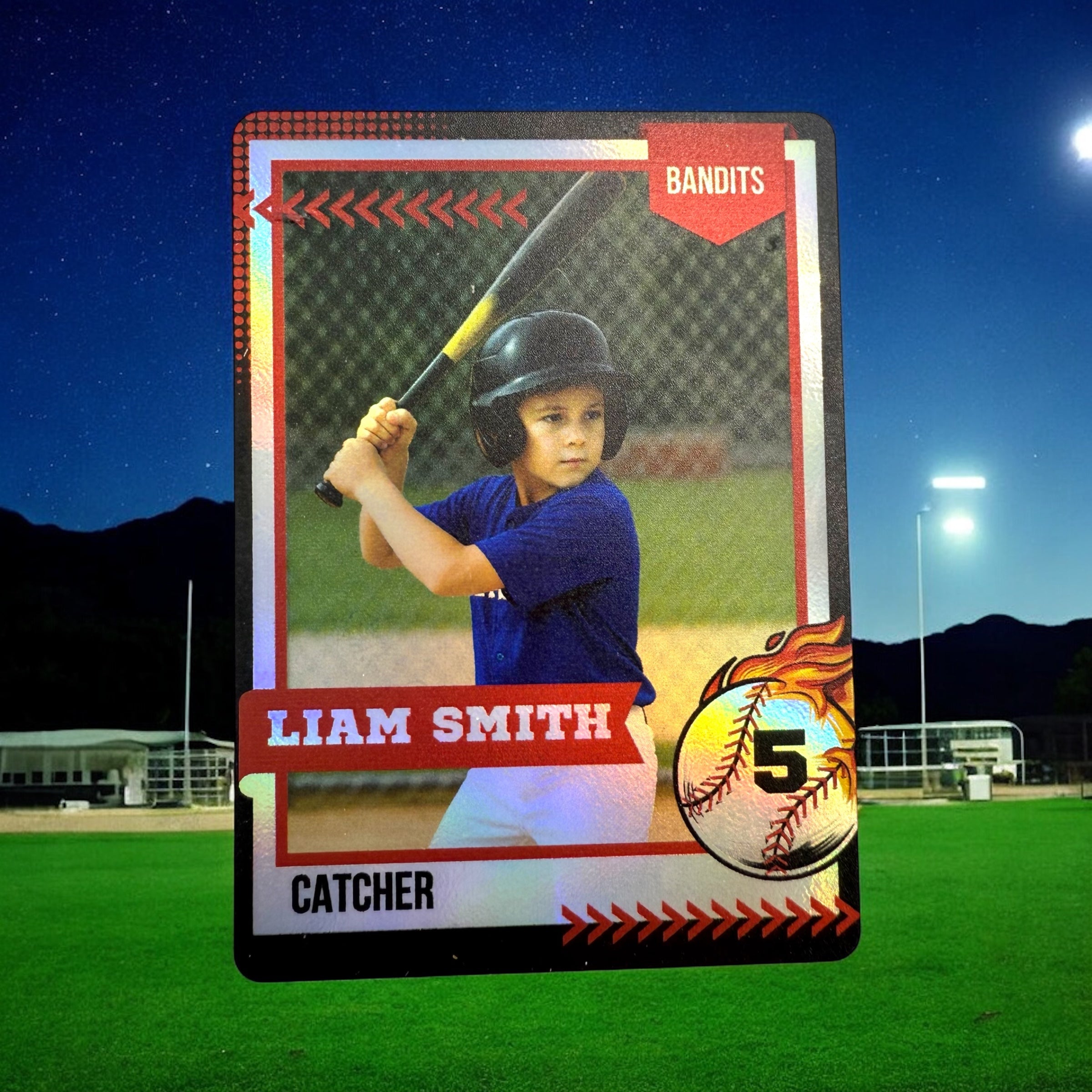 Personalized/Custom Holographic Trading Card, Baseball Nostalgia, Baseball Team Gifts, Baseball Memories