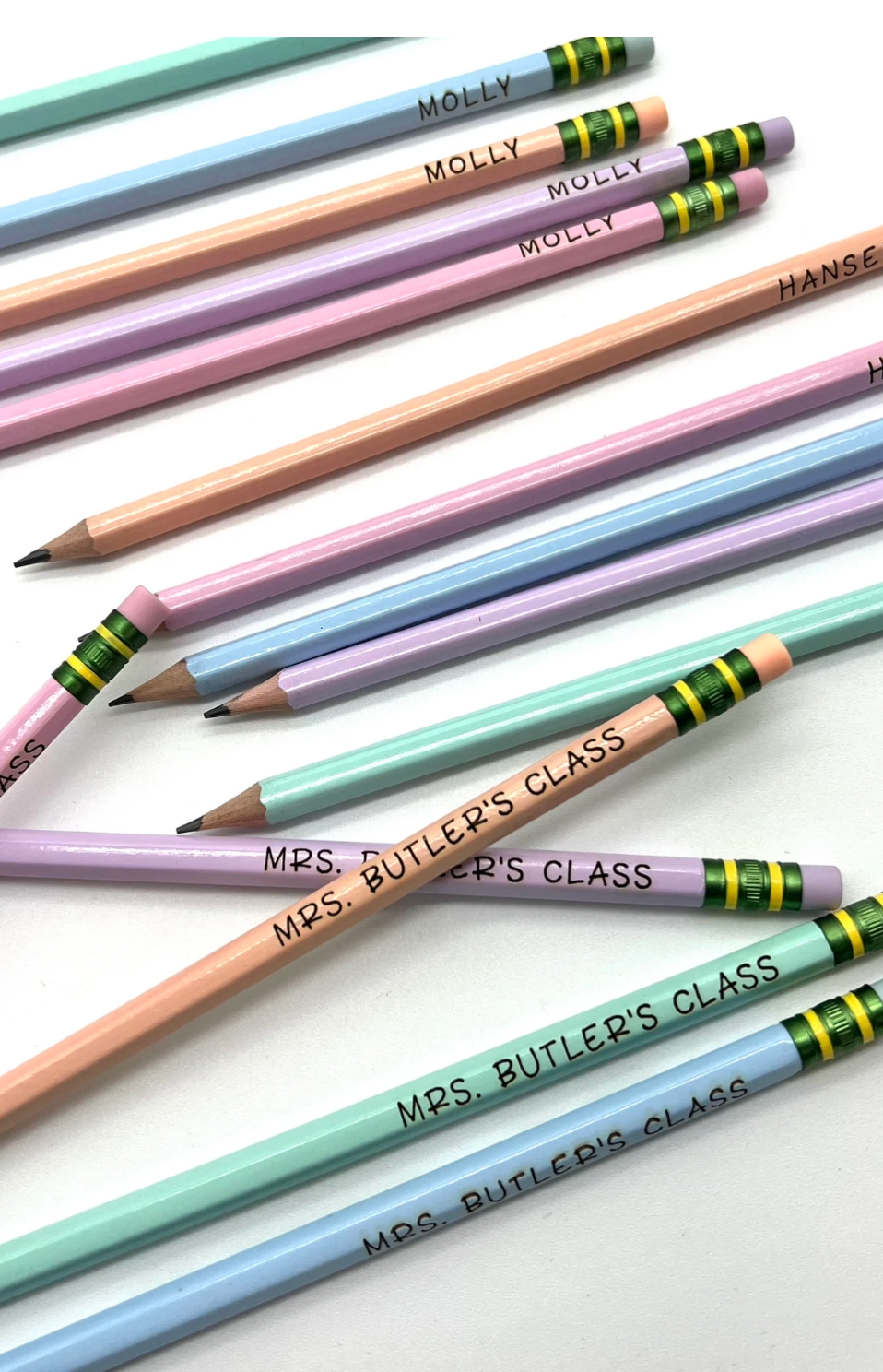 Personalized Pastel Pencils, Custom Name Pencils,