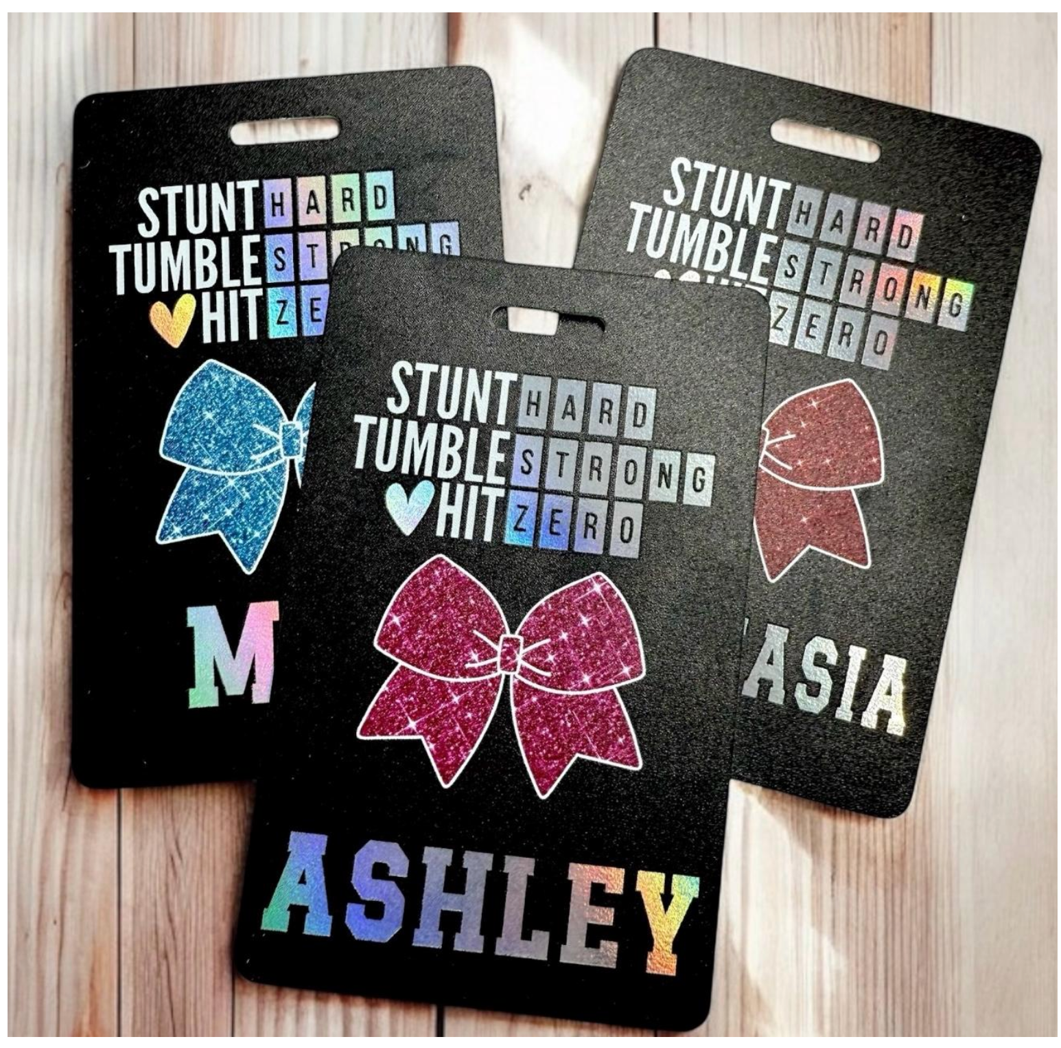 Holographic Cheer BagTag, Cheer NameTag