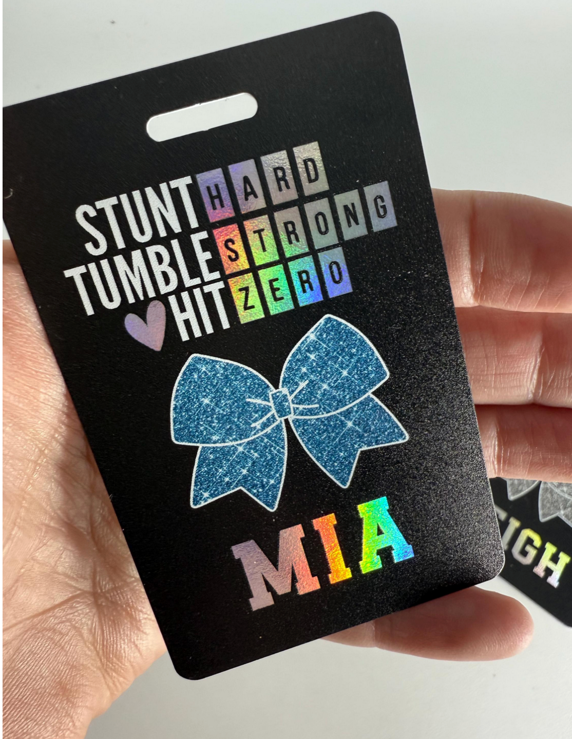Holographic Cheer BagTag, Cheer NameTag