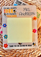 Load image into Gallery viewer, Sticky Note Holder, Teacher Appreciation Gift, Teacher Notes, Note Holder, End of Year Teacher Gift
