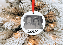 Load image into Gallery viewer, Custom White Acrylic Ornament - Round or Square Options. Custom photo, artwork, memorabilia
