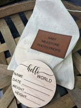 Load image into Gallery viewer, Baby Milestone Wood Photo Props

