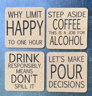 Cork Coasters - Drink/Cocktail Themed
