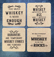 Cork Coasters - Whiskey Themed