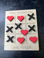 Valentines Day - Personalized Tic Tac Toe Board